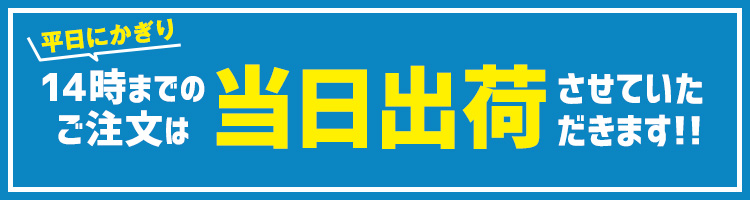 平日かぎりで14時までのご注文は当日出荷