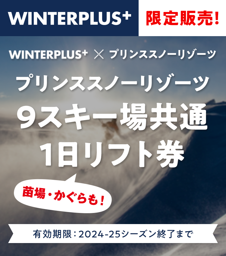 【WINTER PLUS限定販売】プリンススノーリゾーツ9スキー場共通1日券