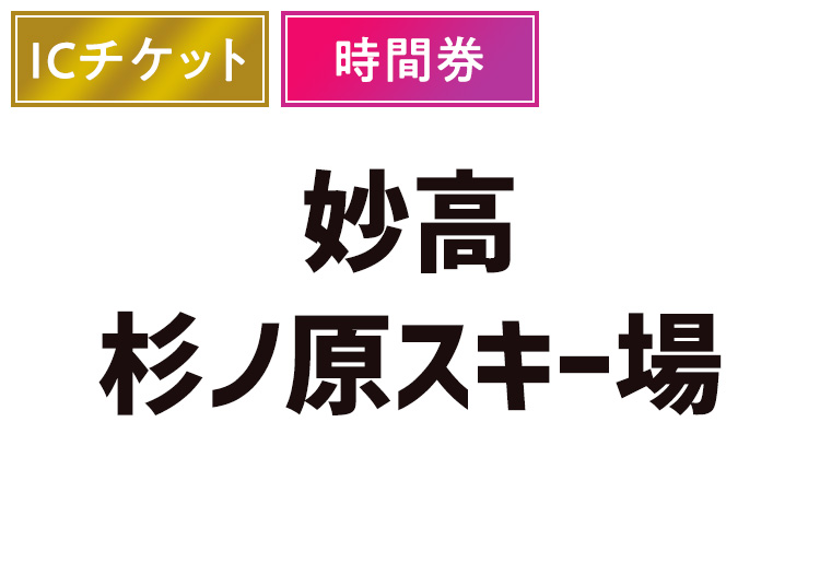 ⑤【大人】妙高杉ノ原スキー場【ICカード】時間券 【全営業日】 5時間券