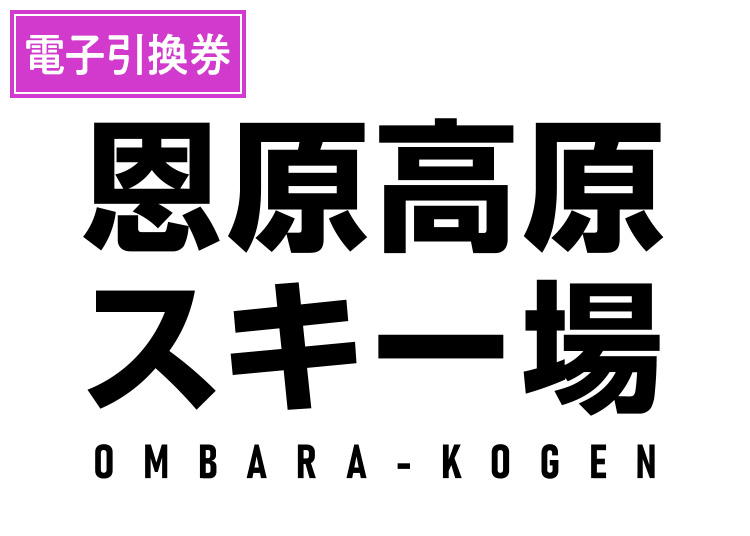 《前売》【大人】恩原高原スキー場【電子チケット】1日券 【全営業日】