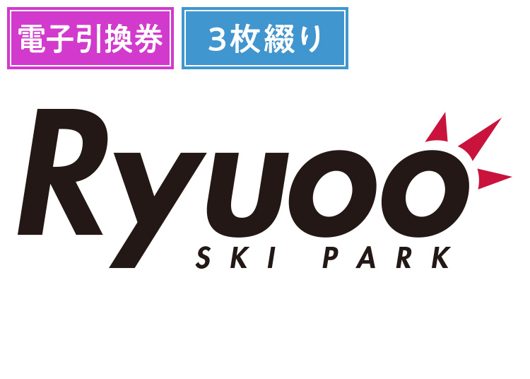 ③《早割》【大人】竜王スキーパーク【電子引換券】1日券 複数枚(綴り) 【全営業日】 中学生以上 ×3枚セット