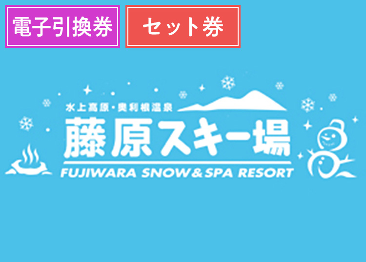 《早割セット》【大人】水上高原藤原スキー場【電子引換券】1日券 ＋セット券付 【全営業日】 中学生以上