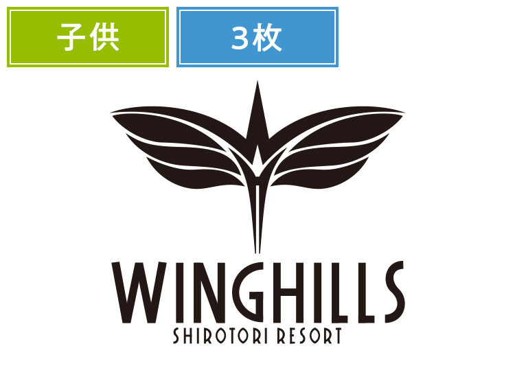 ③【こども】ウイングヒルズ白鳥リゾート【紙引換券】1日券 複数枚（綴り） 【全営業日】 3歳～小学生 ×3枚セット