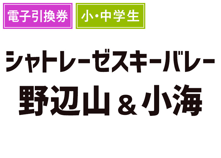 【こども】シャトレーゼスキーバレー野辺山＆小海【電子引換券】1日券 【全営業日】 小・中学生