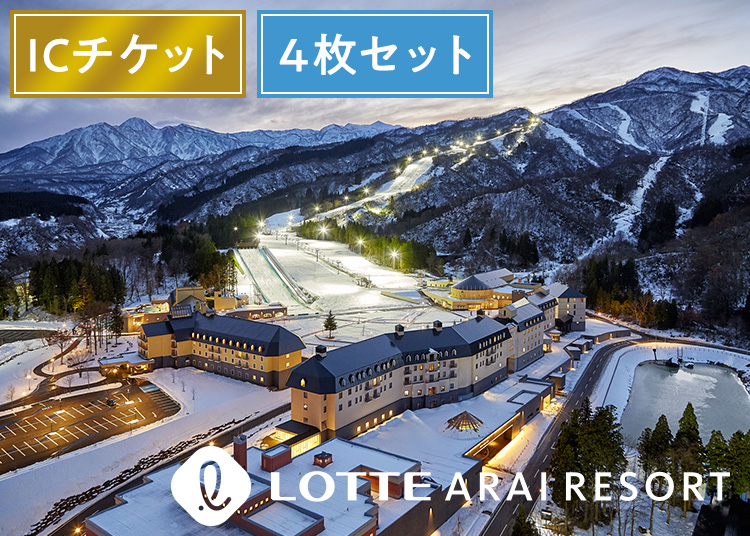 ④《早割セット エコノミー》アライマウンテンリゾート【ICカード】【全年齢】1日券 複数枚（綴り） 【全営業日】 ×4枚セット