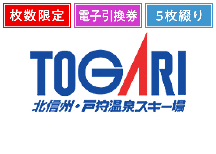 ⑤《早割》【大人】戸狩温泉スキー場《数量限定》【電子引換券】1日券 複数枚（綴り） 【全営業日】 中学生～55歳 ×5枚セット